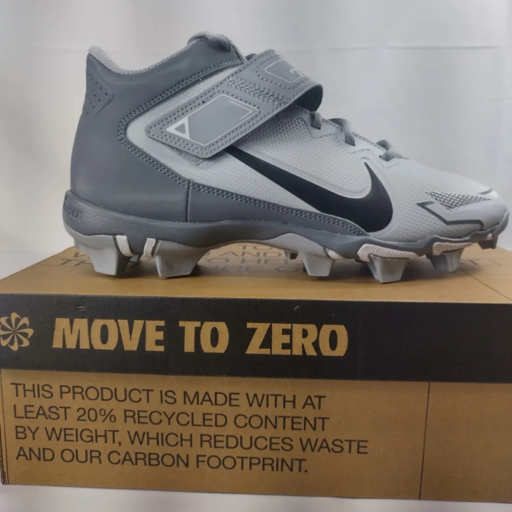 Nike Force Zoom Trout 8 Elite Metal Baseball Cleats WHITE/GREY/NOIR NEW
